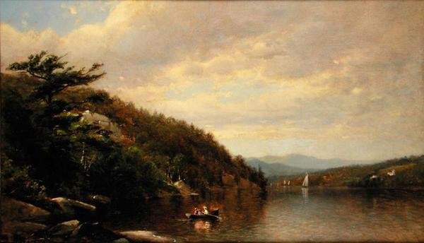 Csónakázás a George-tavon alkotó: George Henry Smillie