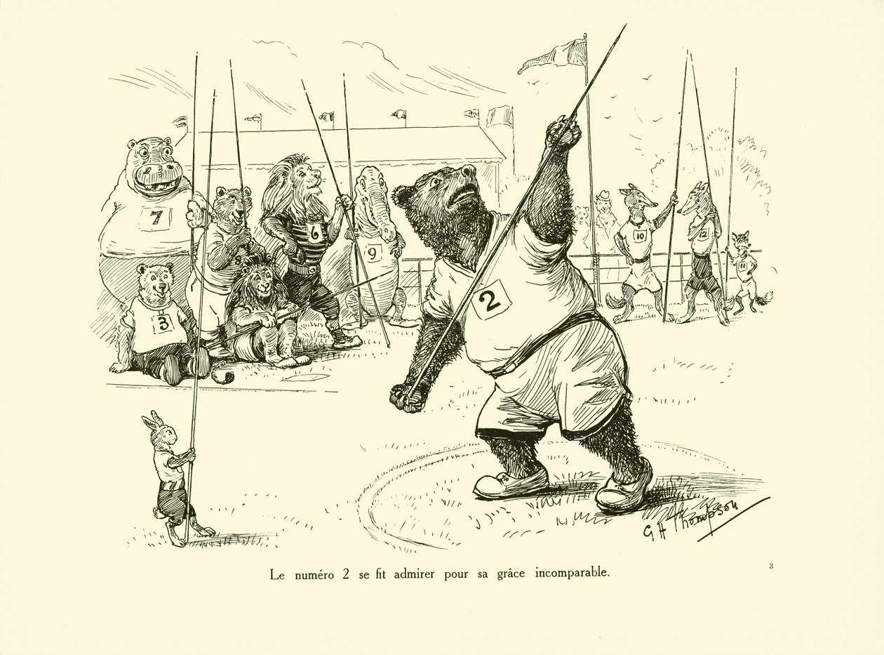 A 2-es számot páratlan kecsességéért csodálták (litográfia). alkotó: George Henry Thompson