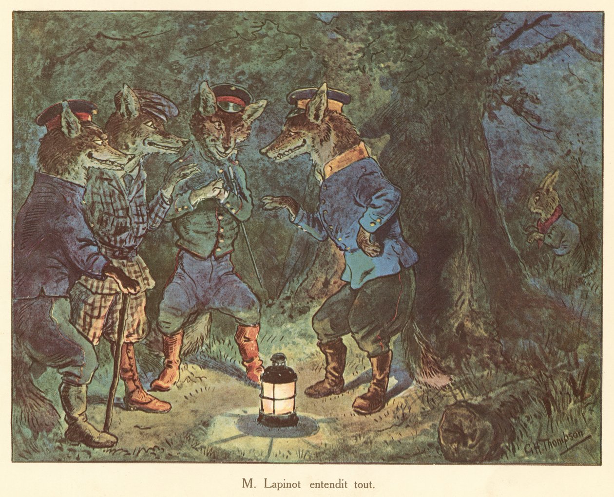 M Lapinot mindent hallott (színes litográfia) alkotó: George Henry Thompson