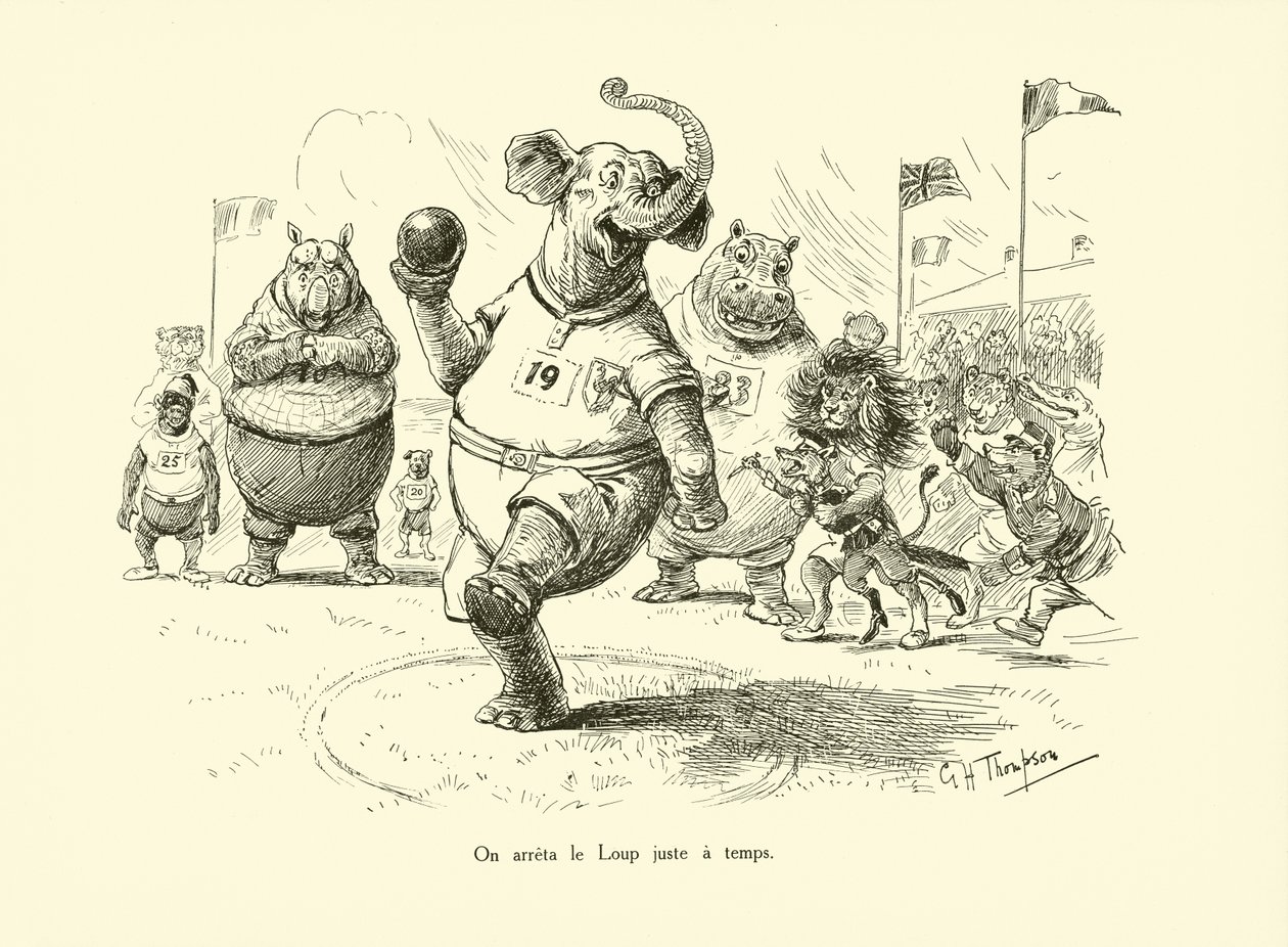Épp időben állítottuk meg a farkast (litho) alkotó: George Henry Thompson