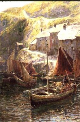 Horgászhajók, Polperro, Cornwall alkotó: George Hillyard Swinstead