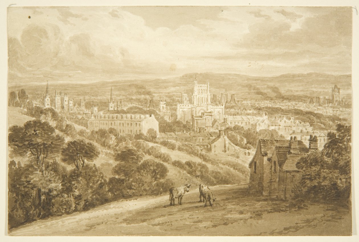 Bristol a Clifton Wood-tól (ceruza és akvarell papíron) alkotó: George Holmes