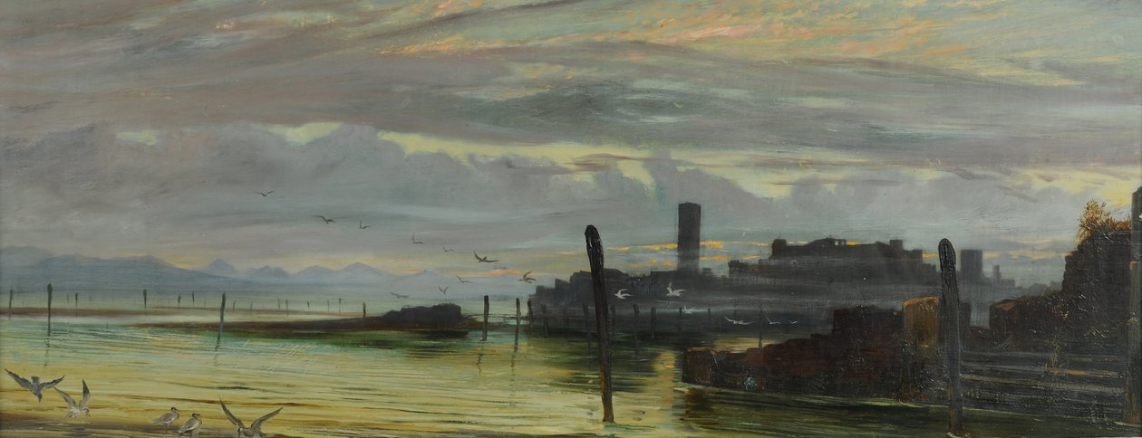 Alkonyat a lagúnákban Velence mellett, 1875-85 alkotó: George Howard