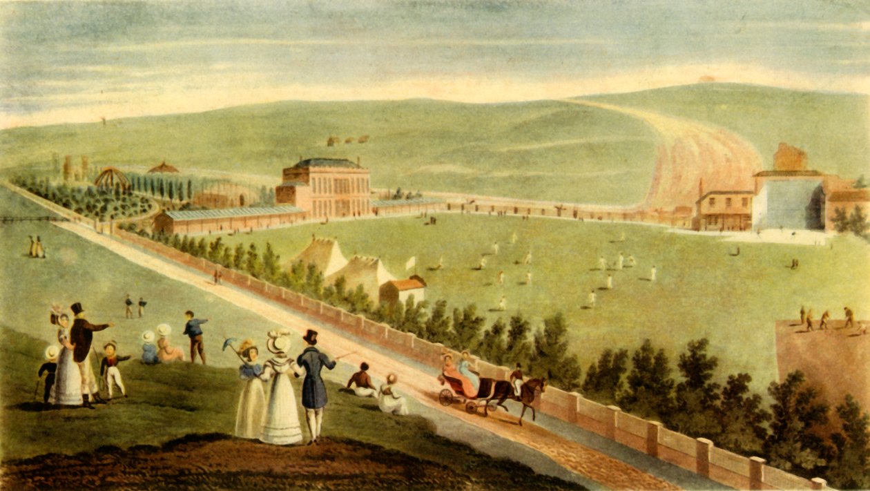 „Cricket az ír királyi Brighton Gardensben, 1830 körül”, 1947. alkotó: George Hunt