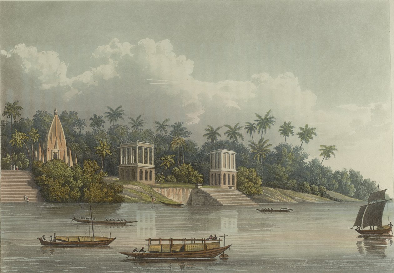Hindoo pagodák Barrackpore alatt a Gangesznél alkotó: George Hunt