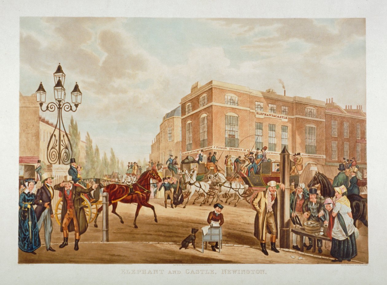 The Elephant and Castle Inn, Newington Butts, Southwark, London, 1826 alkotó: George Hunt