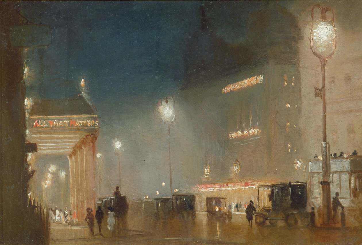 A Haymarket, London, 1910 körül alkotó: George Hyde Pownall
