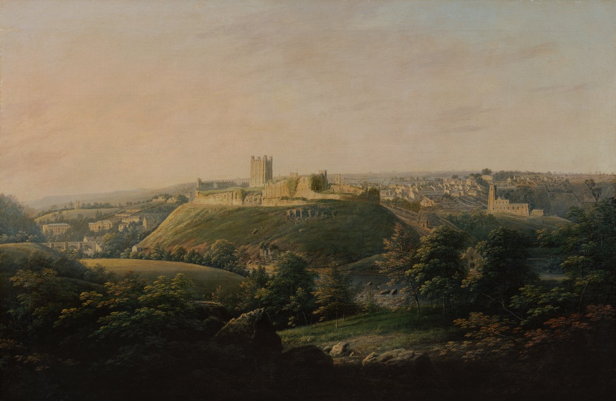 Kiterjedt kilátás Richmondról, Yorkshire (olaj, vászon) alkotó: George I Cuitt