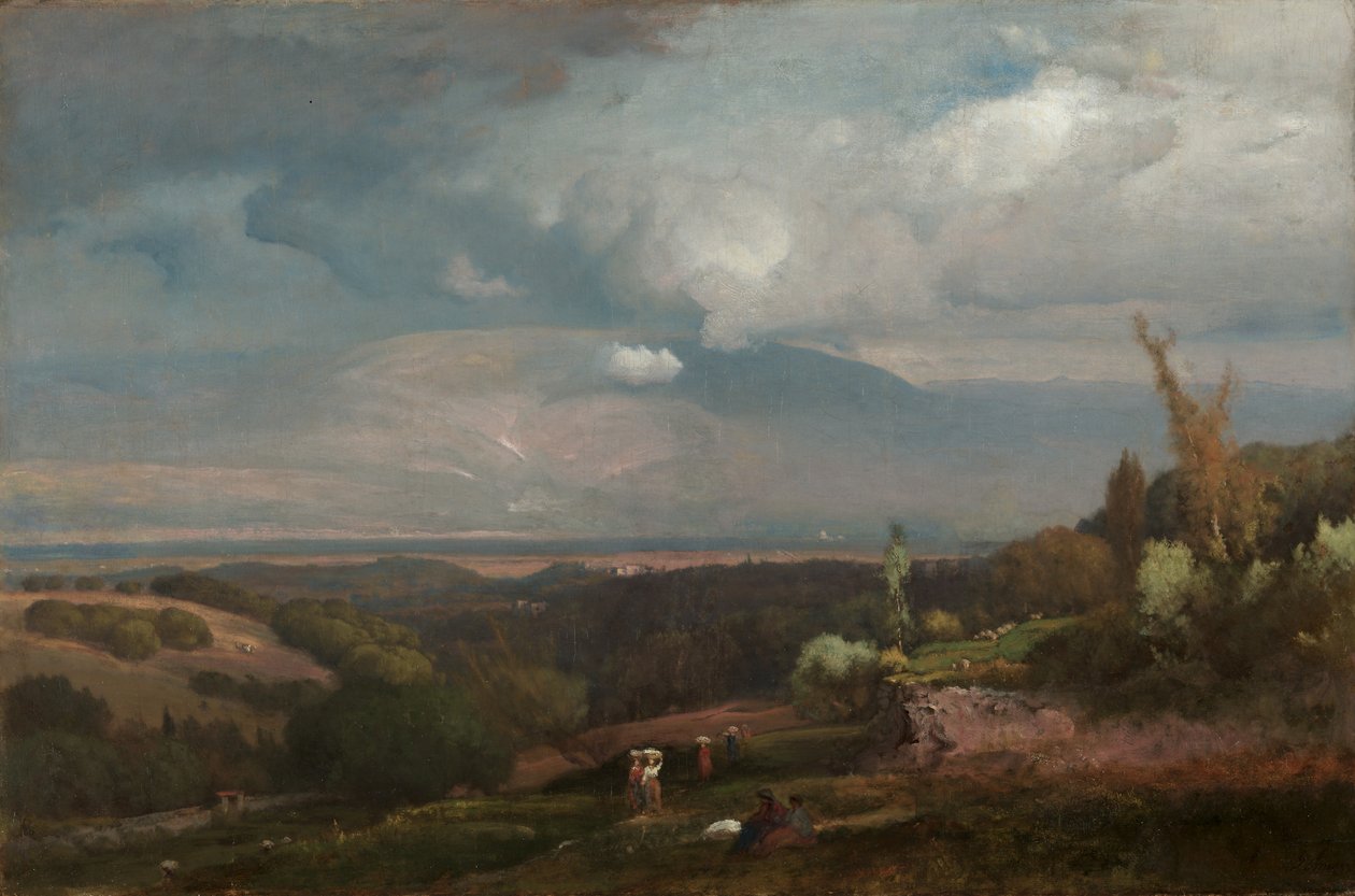 Viharhoz közeledve az Alban Hillsről, 1871. alkotó: George Inness