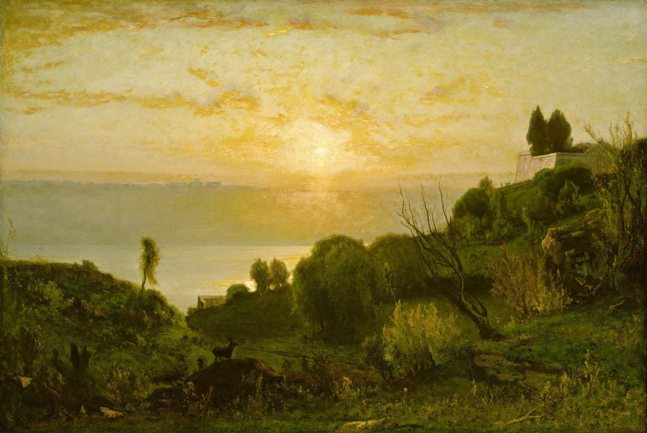 Albano-tó, naplemente alkotó: George Inness