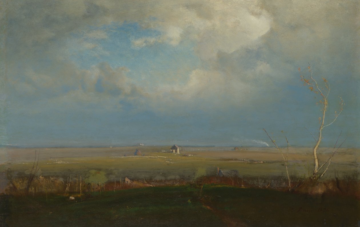 Alkonyat Olaszországban alkotó: George Inness