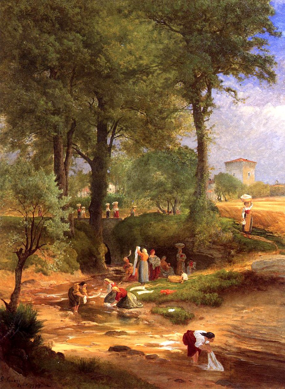 Mosónap Olaszországban, Perugia közelében, 1873 alkotó: George Inness