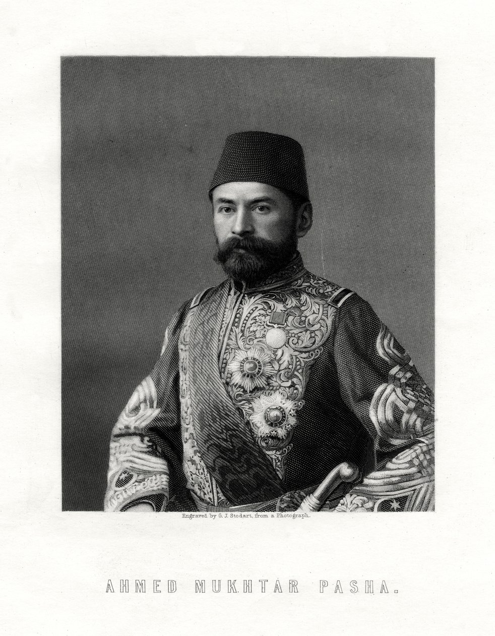 Ahmed Mukhtar pasa, a francia és az Oszmán Birodalom hadsereg tisztje, XIX. alkotó: George J. Stodart