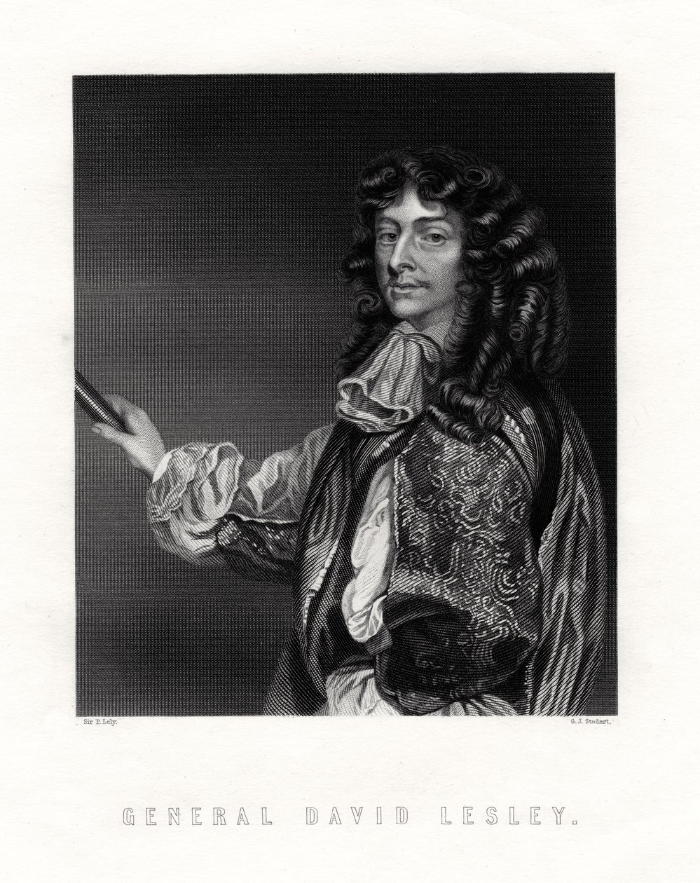David Leslie, Lord Newark, lovassági tiszt és tábornok az angol polgárháborúban, 19. század alkotó: George J. Stodart