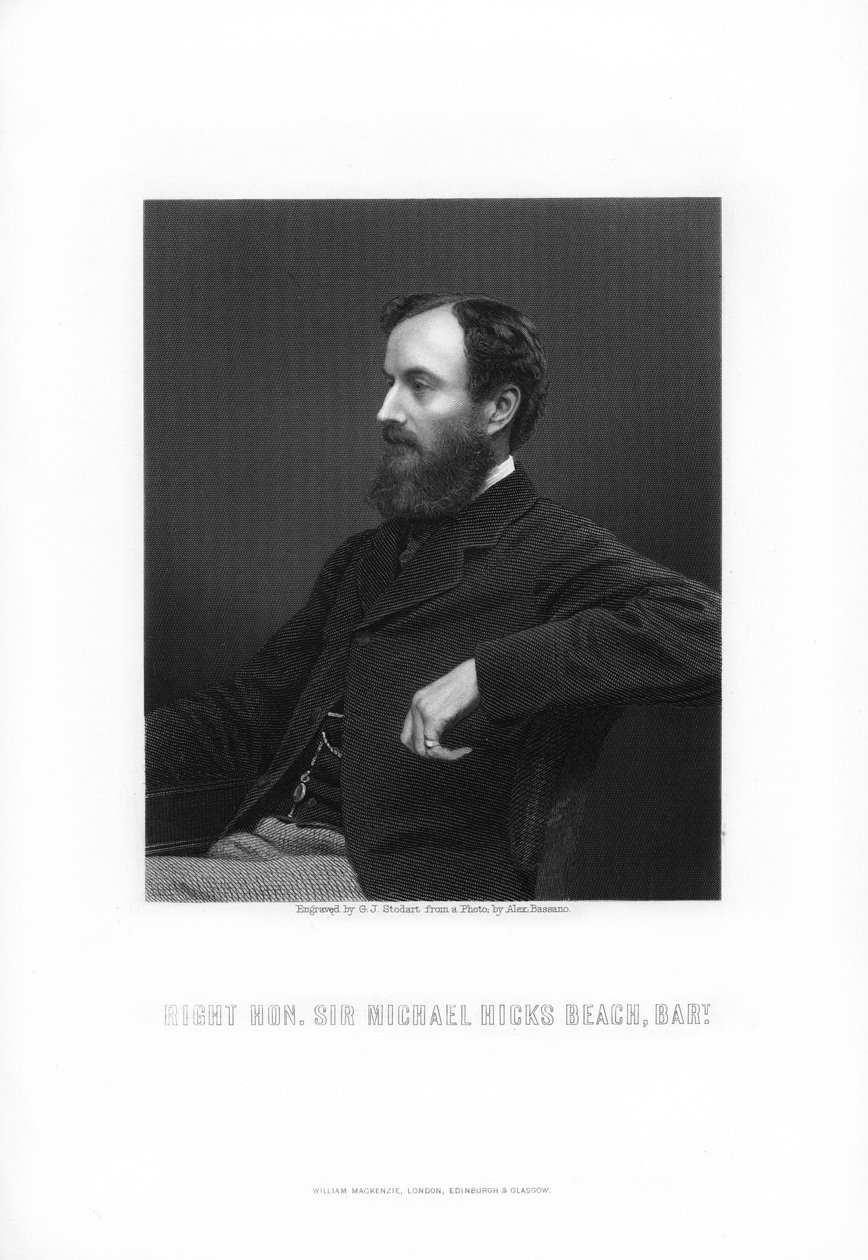 Michael Edward Hicks Beach, 1. Earl St Aldwyn, angol államférfi, 1881. alkotó: George J. Stodart