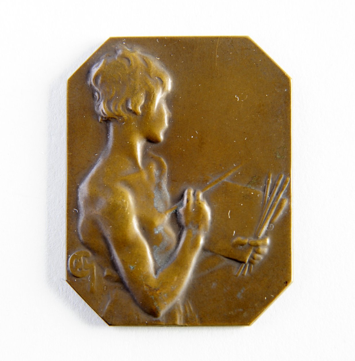 Nyolcszögű emléktábla (bronz) alkotó: George James Frampton