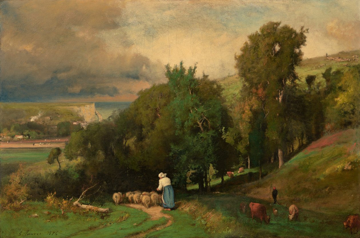 Hegyoldal Étretat-ban alkotó: George Jnr. Inness