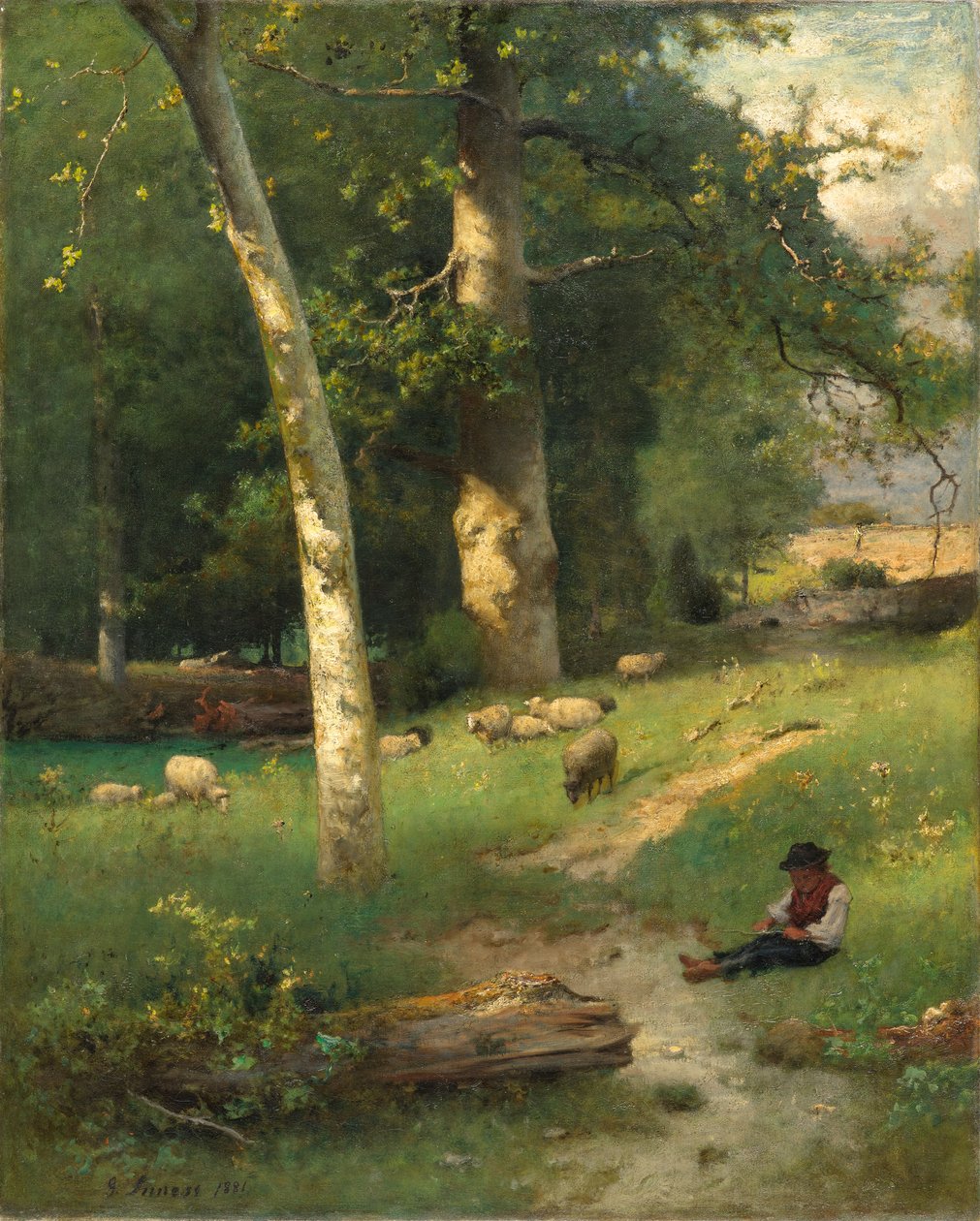 A Greenwood alatt, 1881 alkotó: George Jnr. Inness