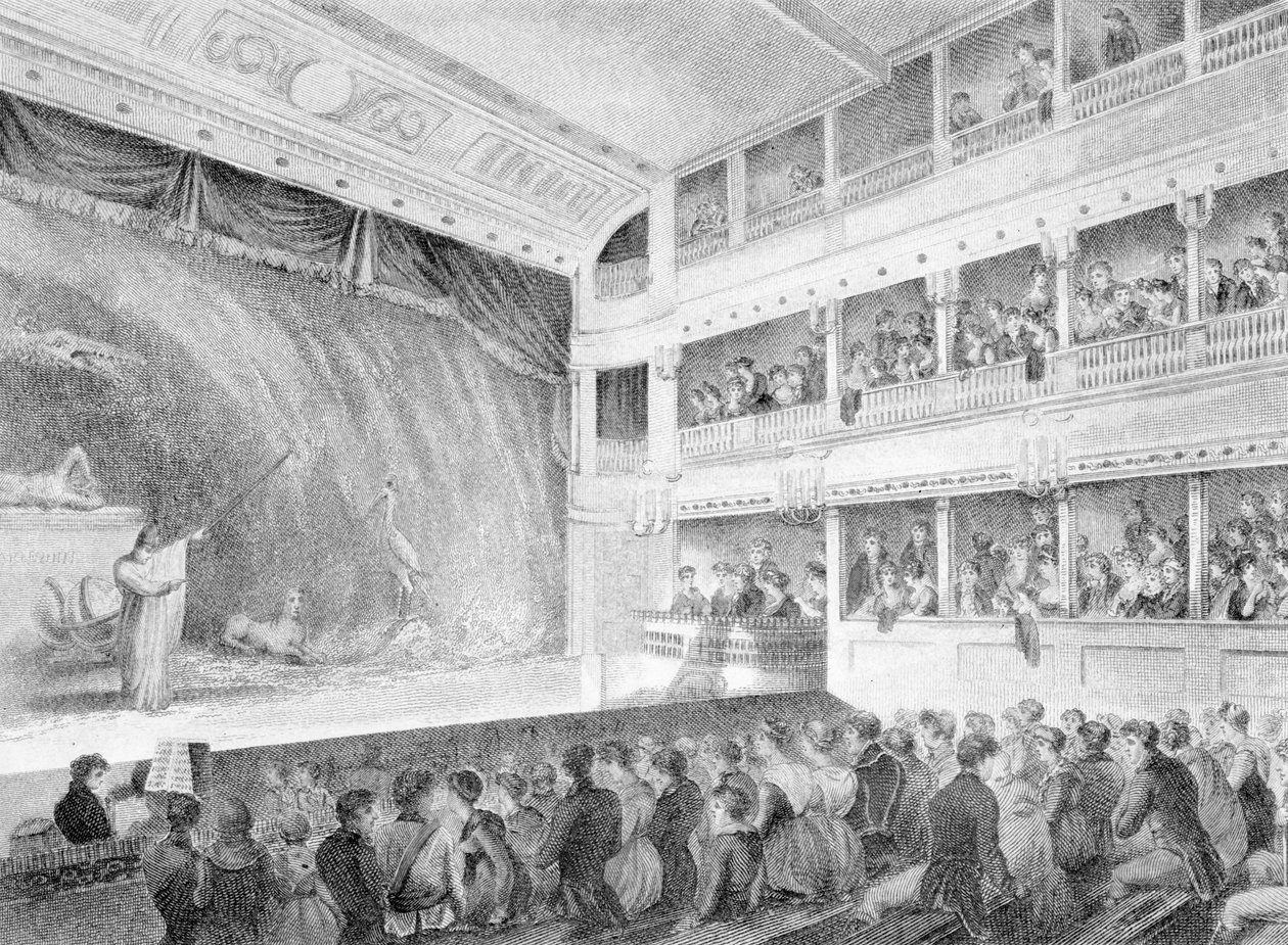 A londoni Haymarket Kis Színház belső tere, 1815 alkotó: George Jones
