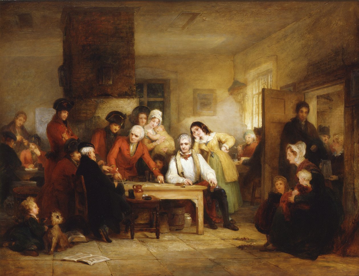 A dohányzó ház a Chelsea kórházban: Nyugdíjasok az 1834-es corunnai csatáról alkotó: George Jones