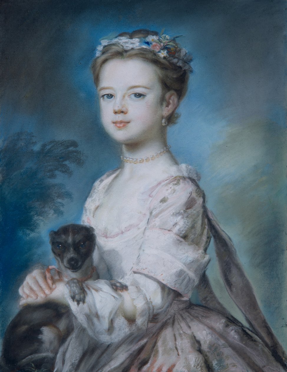 Lady Charlotte Boyle portréja (pasztell, papíron) alkotó: George Knapton