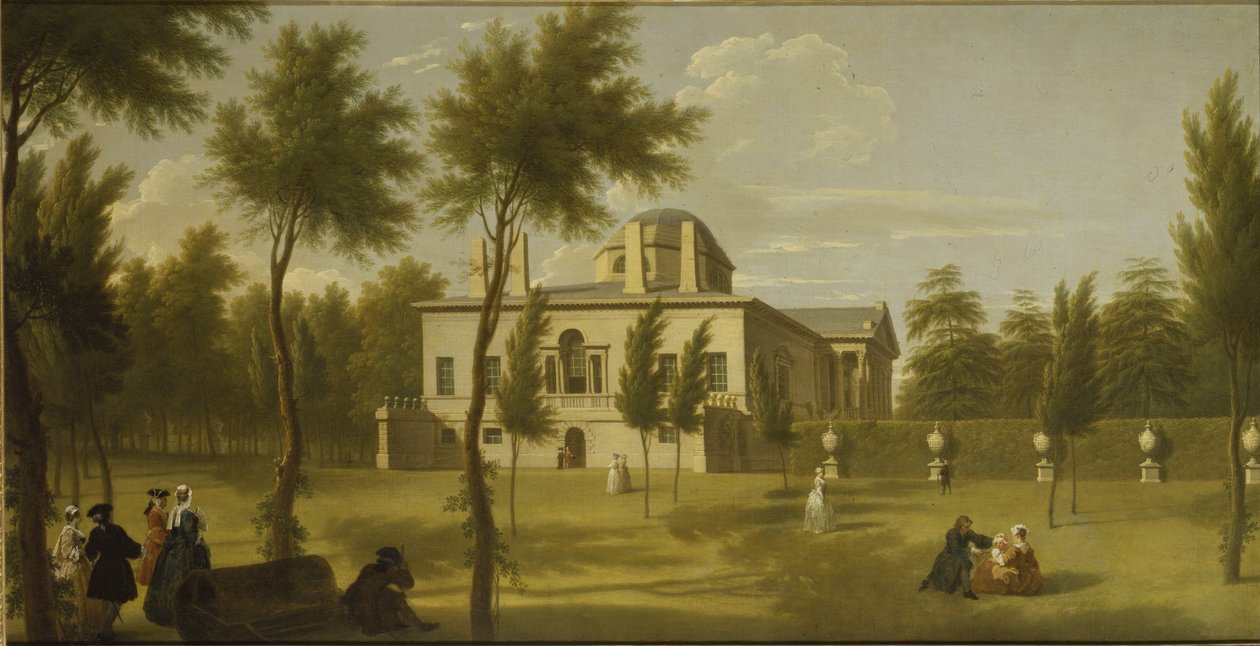 Kilátás a Chiswick-villára a gyepről, 1735 körül (olaj, vászon) alkotó: George Lambert