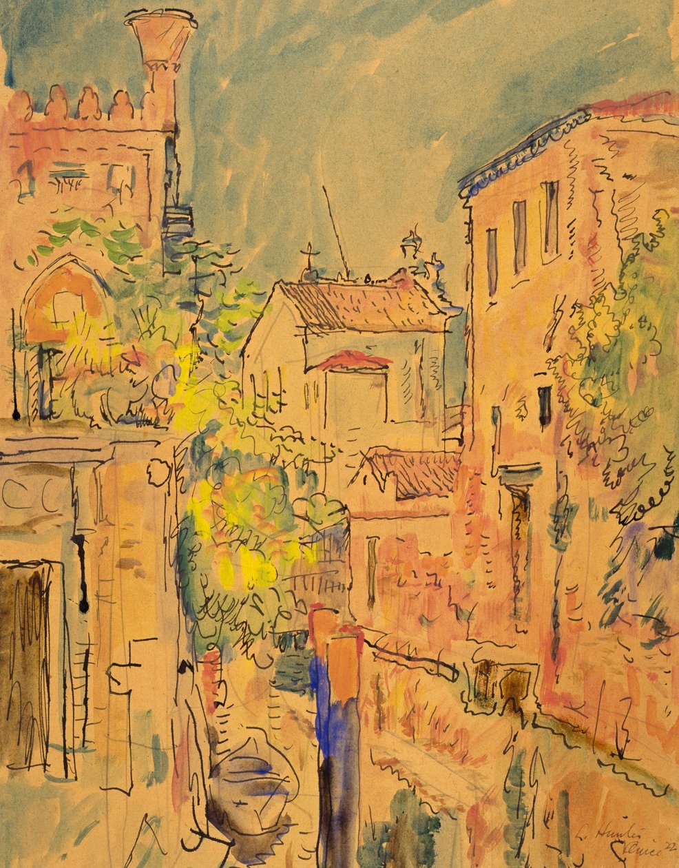 Egy csatorna Velencében alkotó: George Leslie Hunter