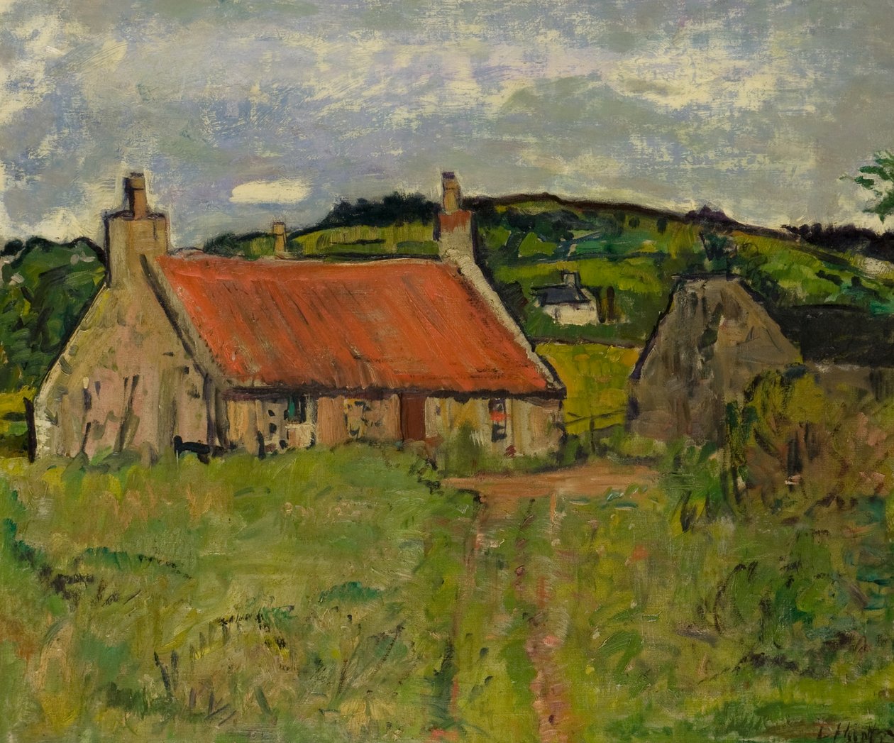 Egy házikó Fife-ben, 1920-as évek (olaj, vászon) alkotó: George Leslie Hunter