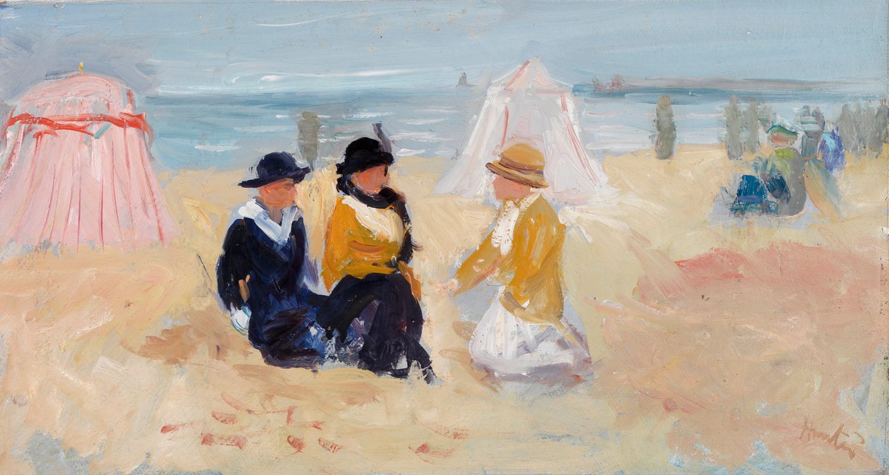 On the Shore, 1910-1914 körül (olaj, malomdeszka) alkotó: George Leslie Hunter