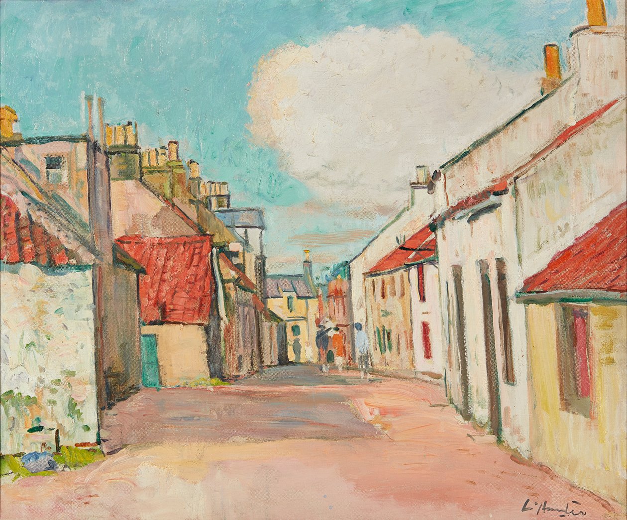 Utcai jelenet, Largo (olaj, vászon) alkotó: George Leslie Hunter
