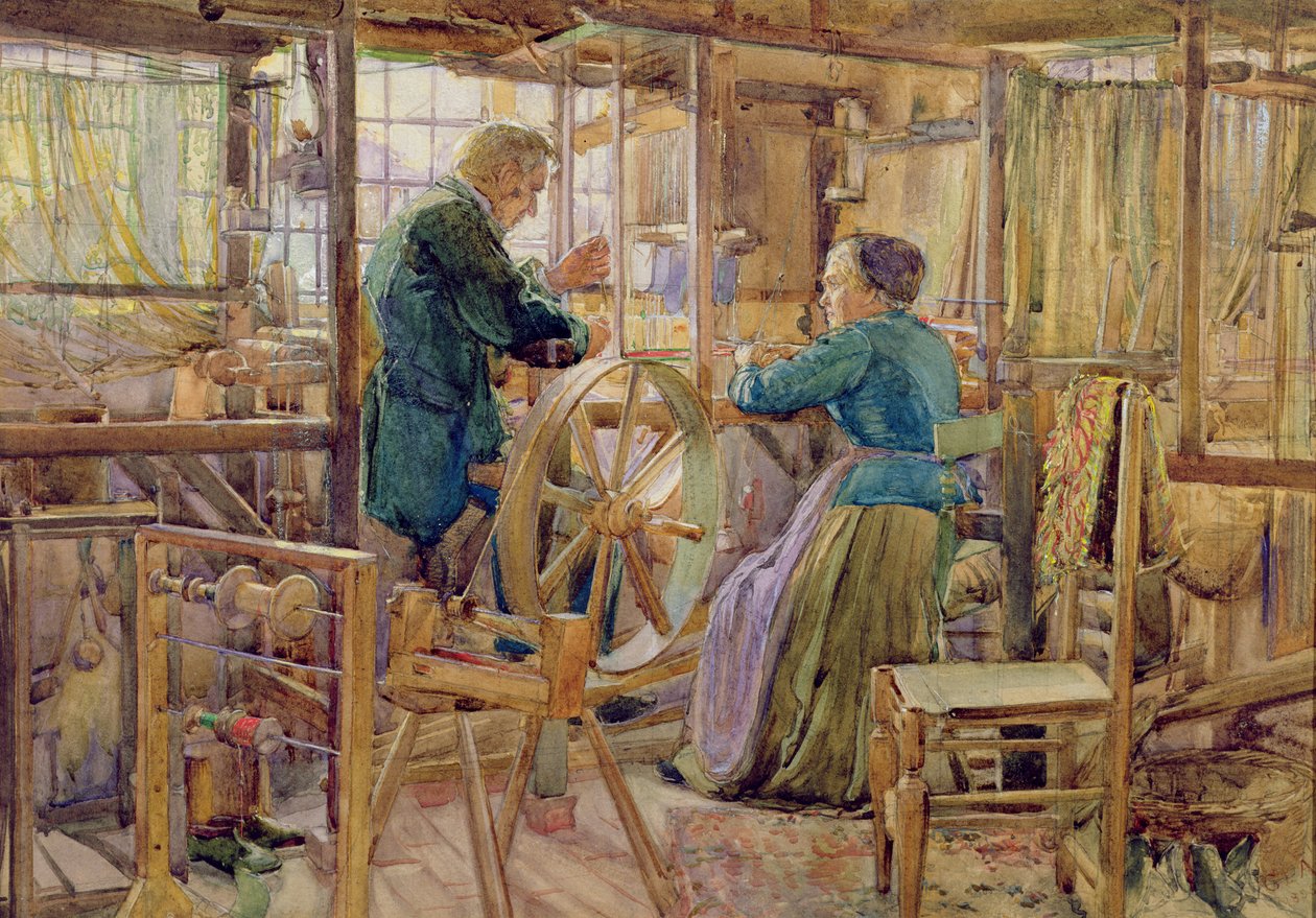 Weavers, Coventry, 1895 (wc és gouache papíron) alkotó: George Lilly Anderson