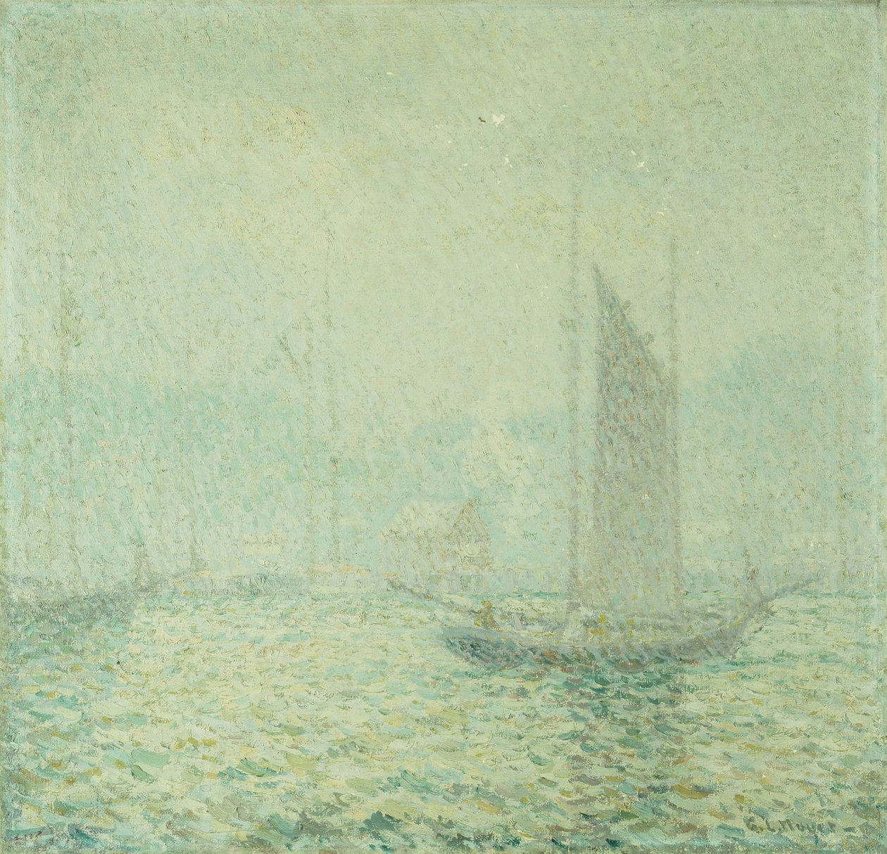 Harbor Mist (olaj, vászon) alkotó: George Loftus Noyes