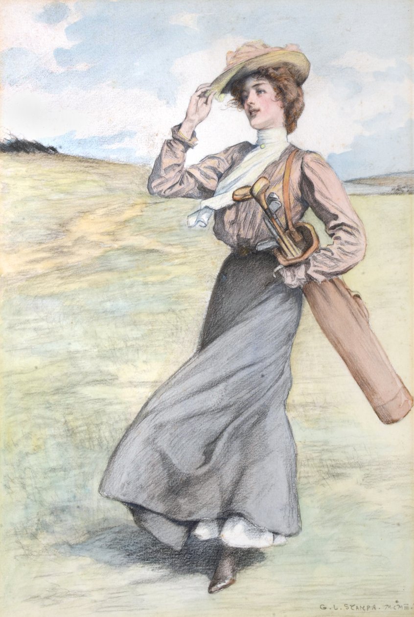 Lady golfozó alkotó: George Loraine Stampa