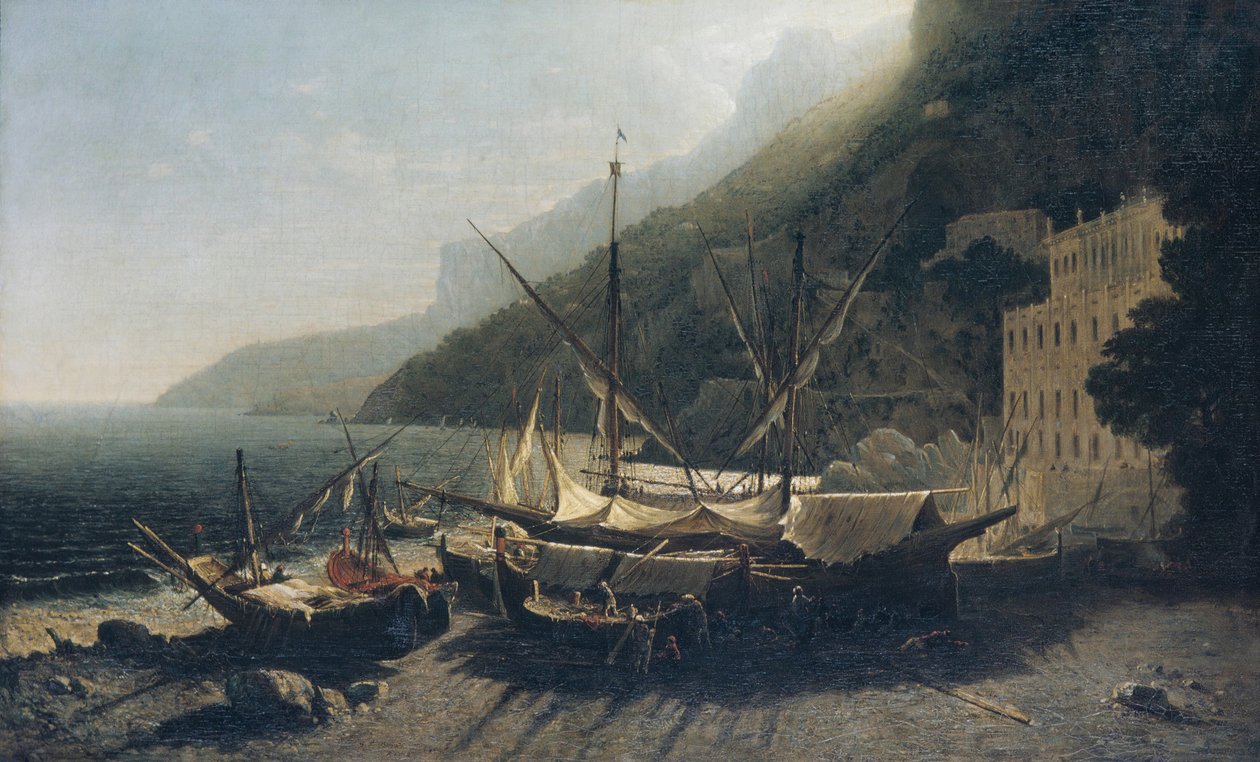 Kilátás Amalfinál, a Salerno-öbölben, 1857. alkotó: George Loring Brown