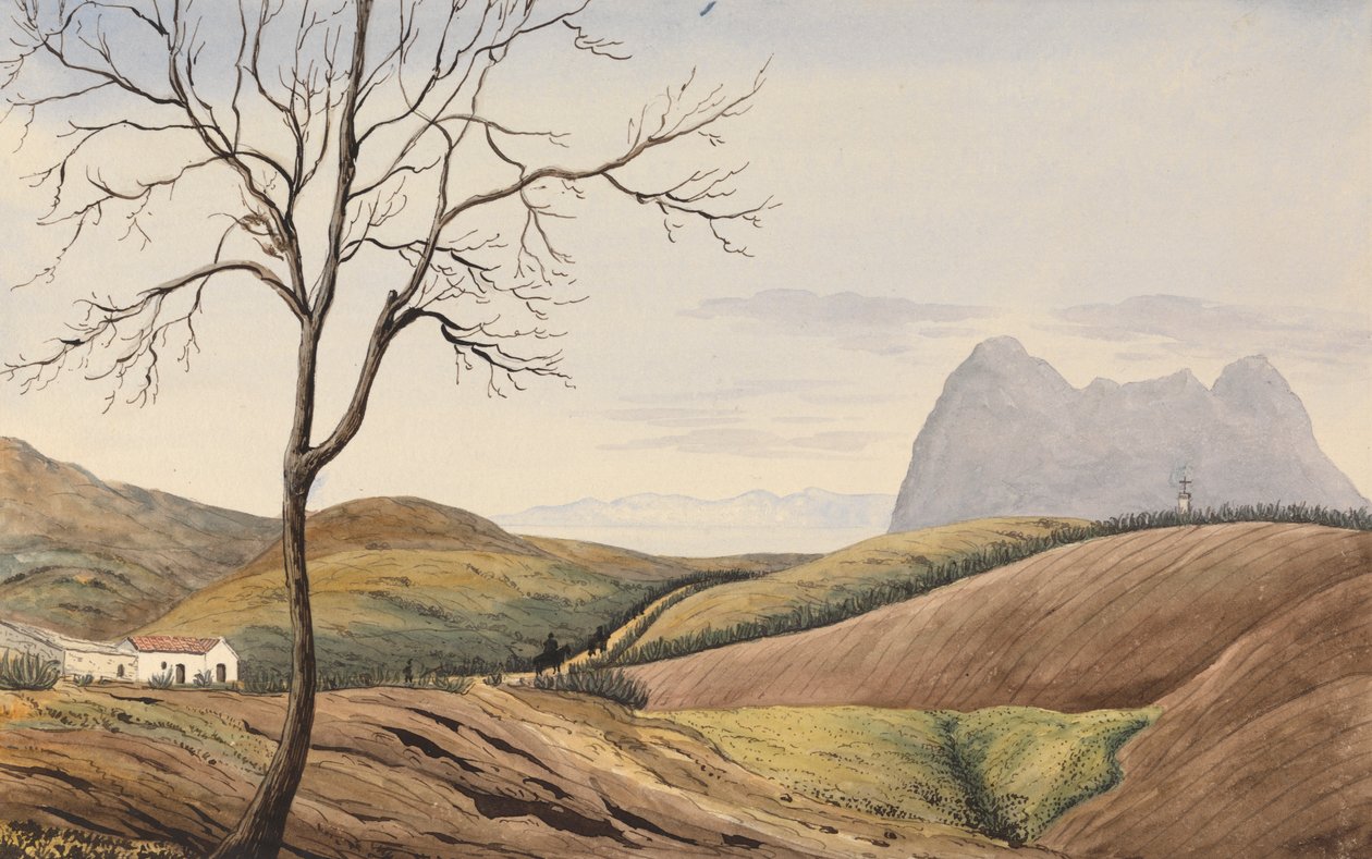 Gibraltár szikla a San Roque-i Alameidától alkotó: George Lothian Hall