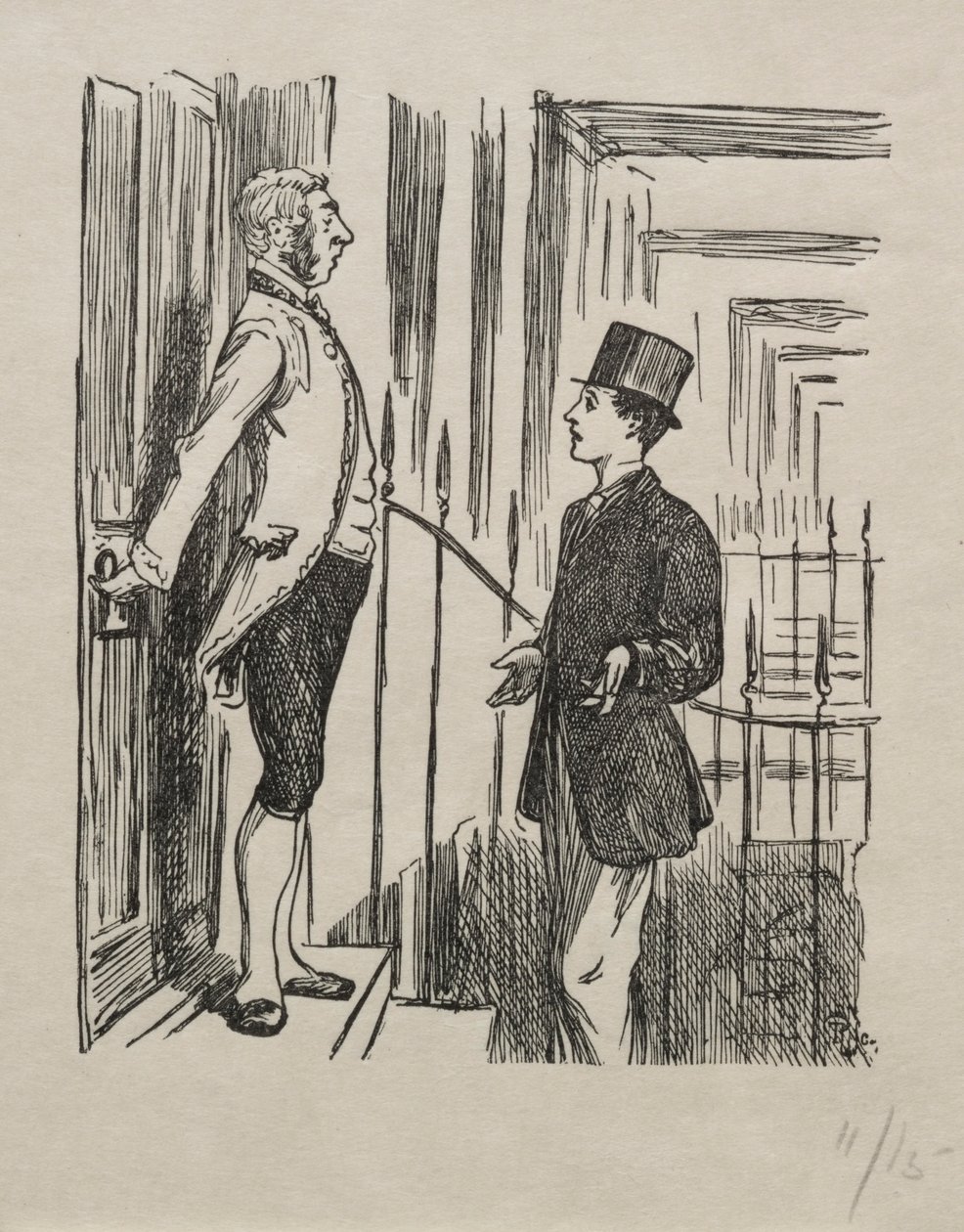 Coelebs a Mulready-boríték nyomában, 1865. alkotó: George Louis Palmella Busson Du Maurier