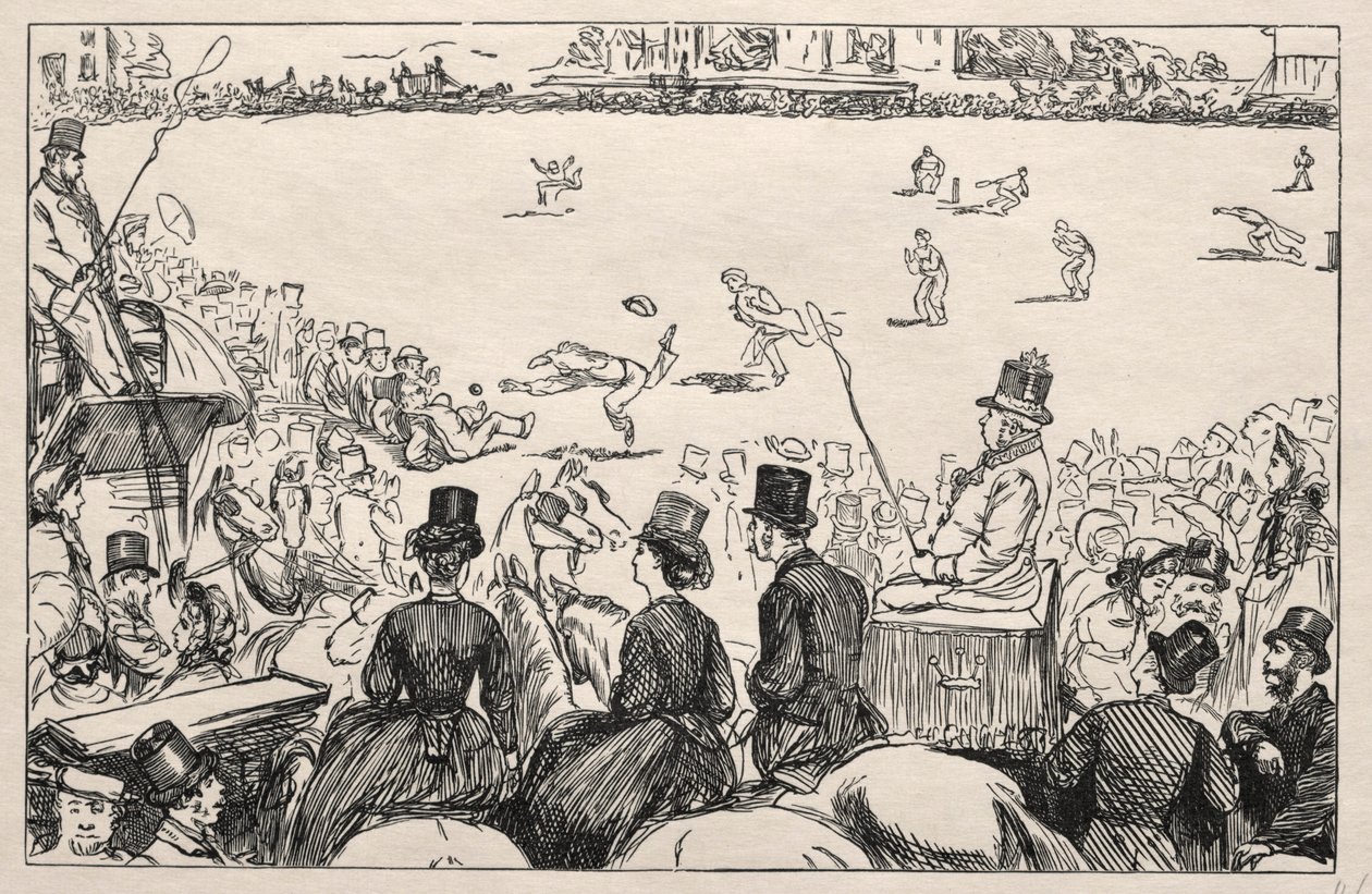 Egyetemi krikettmérkőzés a Lords-ban, 1862. alkotó: George Louis Palmella Busson Du Maurier