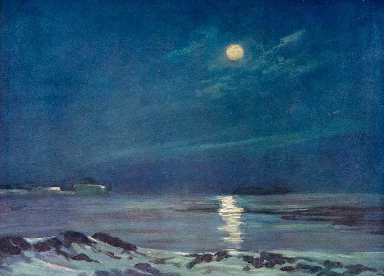 Telihold télen, c1908, 1909 alkotó: George Marston