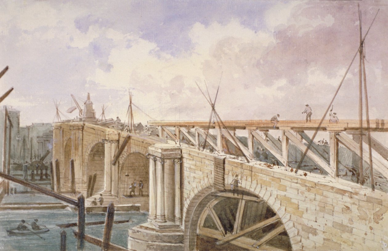 A Blackfriars Bridge bontási munkálatai 1864-ben alkotó: George Maund
