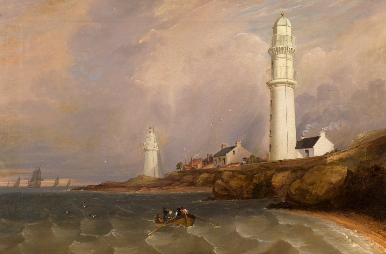 Világítótornyok – West Lights, Tayport, 1840 körül (olaj, vászon) alkotó: George McGillivray