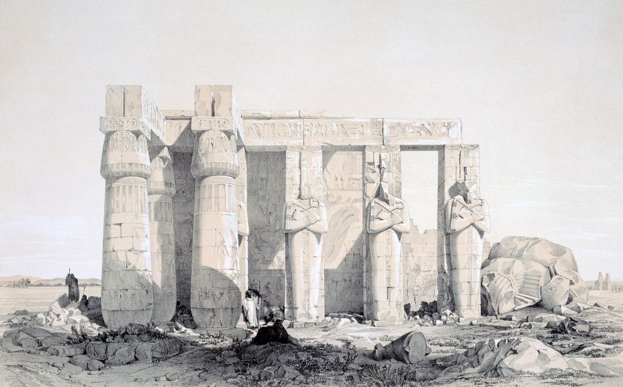 A Ramseion, Luxor, Egyiptom, 19. század alkotó: George Moore