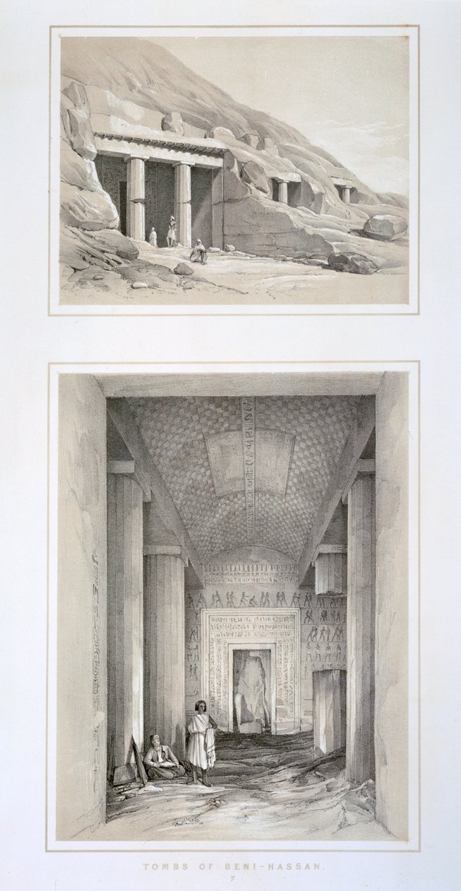 Beni-Hasszán sírjai, Egyiptom, 19. század alkotó: George Moore