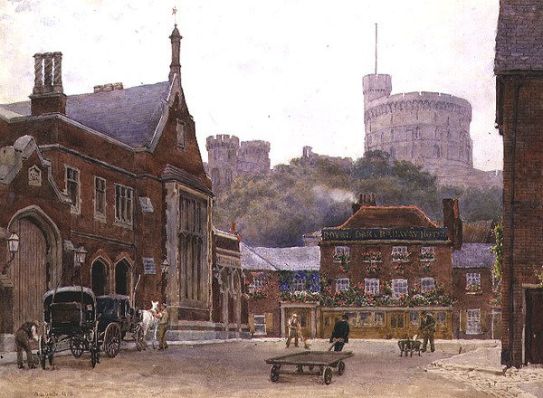 Délnyugati pályaudvar és kerek torony, a "Windsor"-ból, Richard R. Holmes alkotó: George Moore Henton