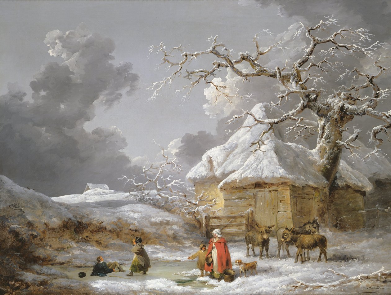 Esés a jégen (olaj, vászon) alkotó: George Morland