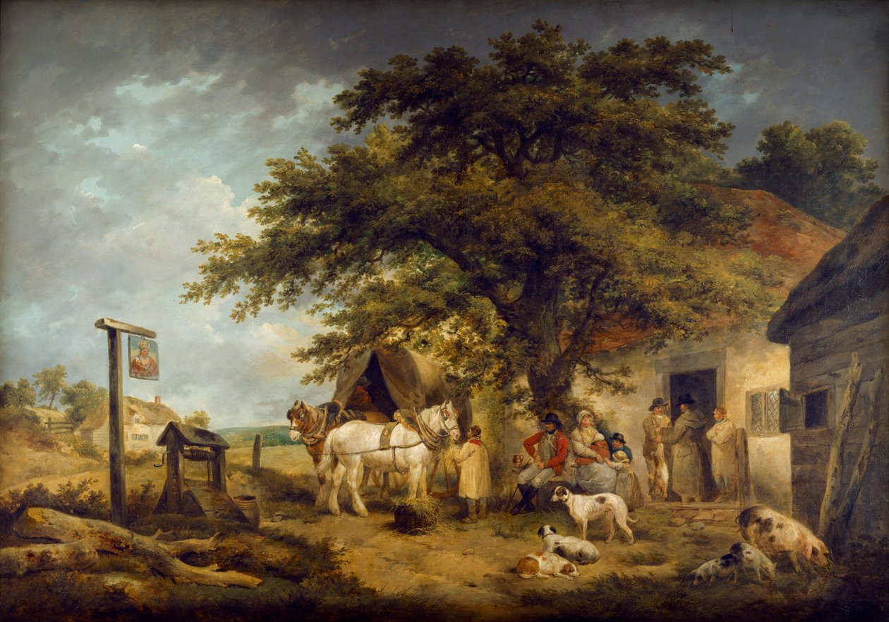 „Egy katona és családja megállása”, c1795-c1800 alkotó: George Morland