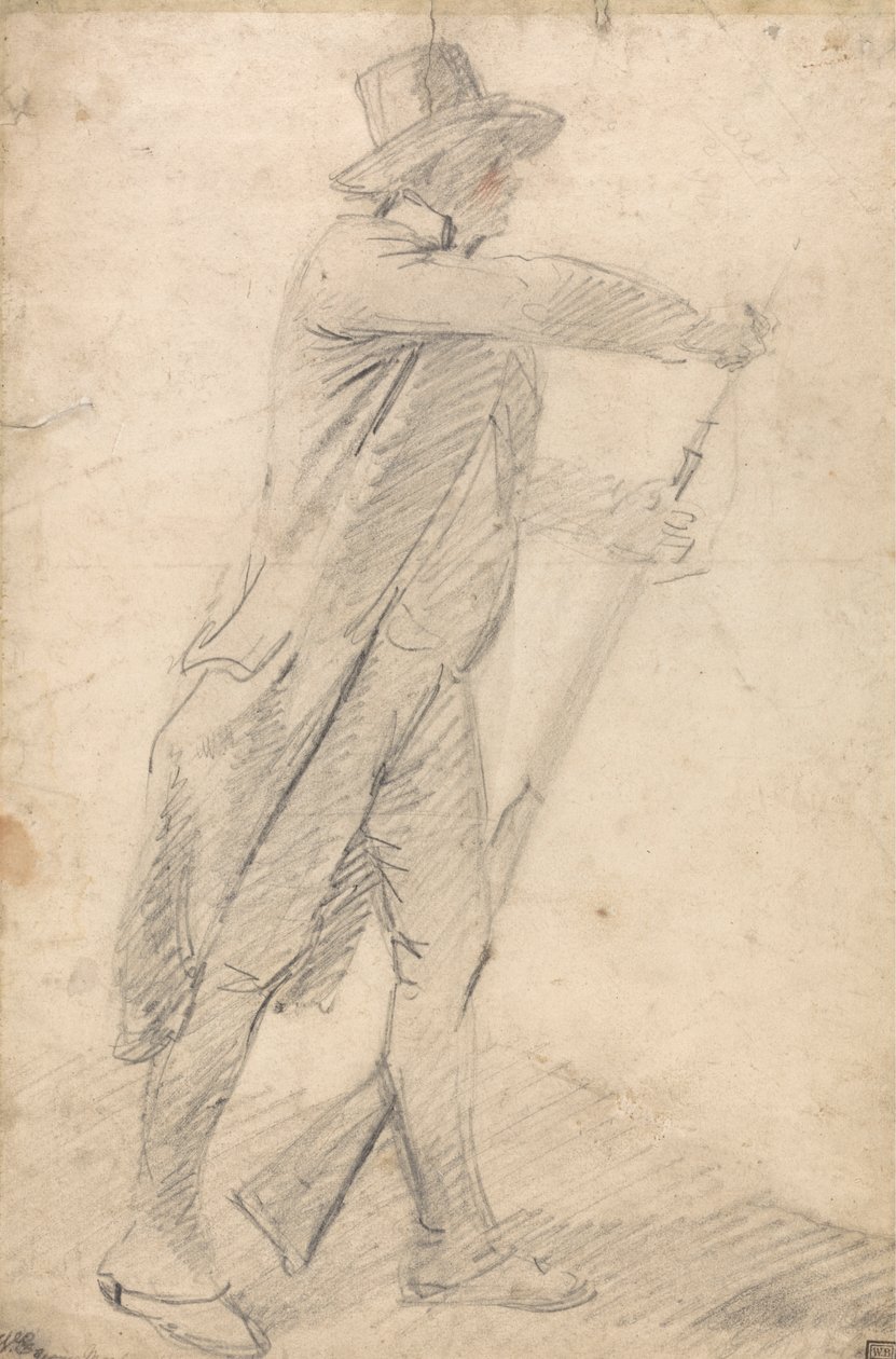 Egy sportember tölti a fegyverét alkotó: George Morland