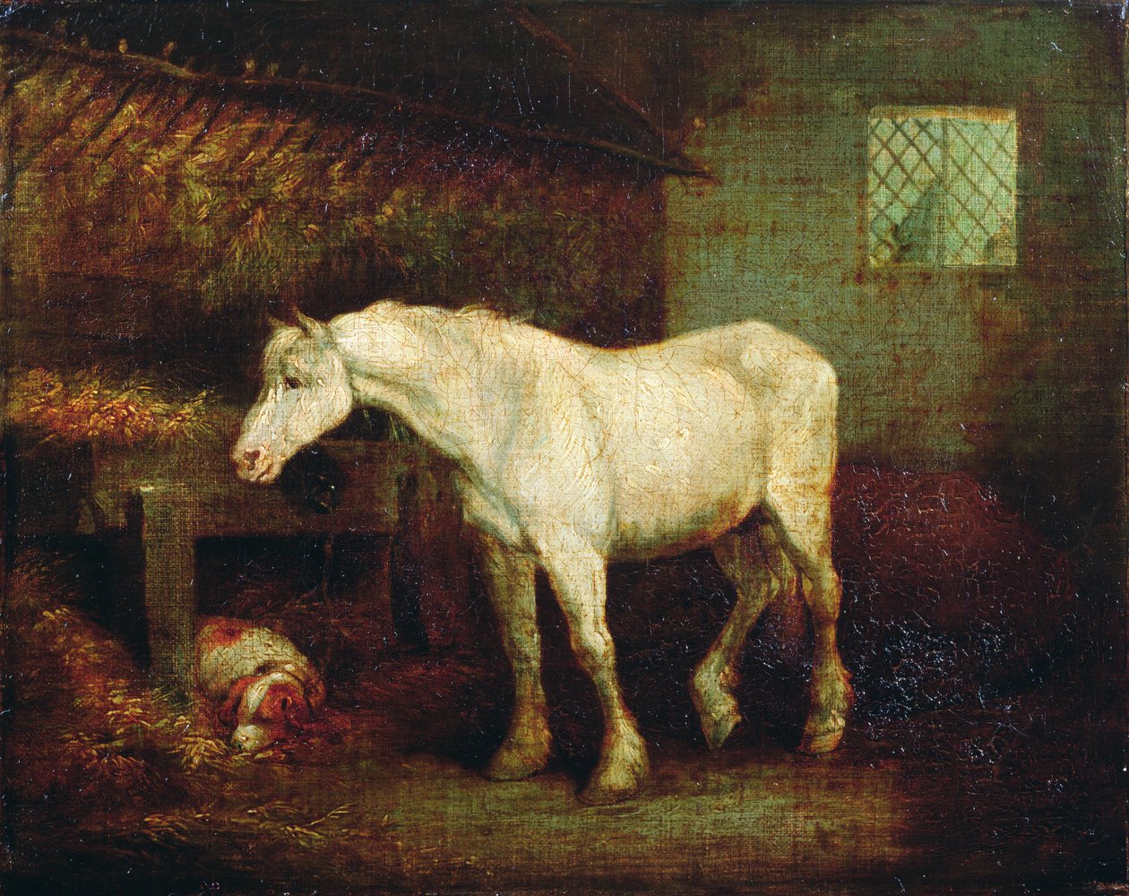 Egy öreg szürke kanca a jászolban alkotó: George Morland