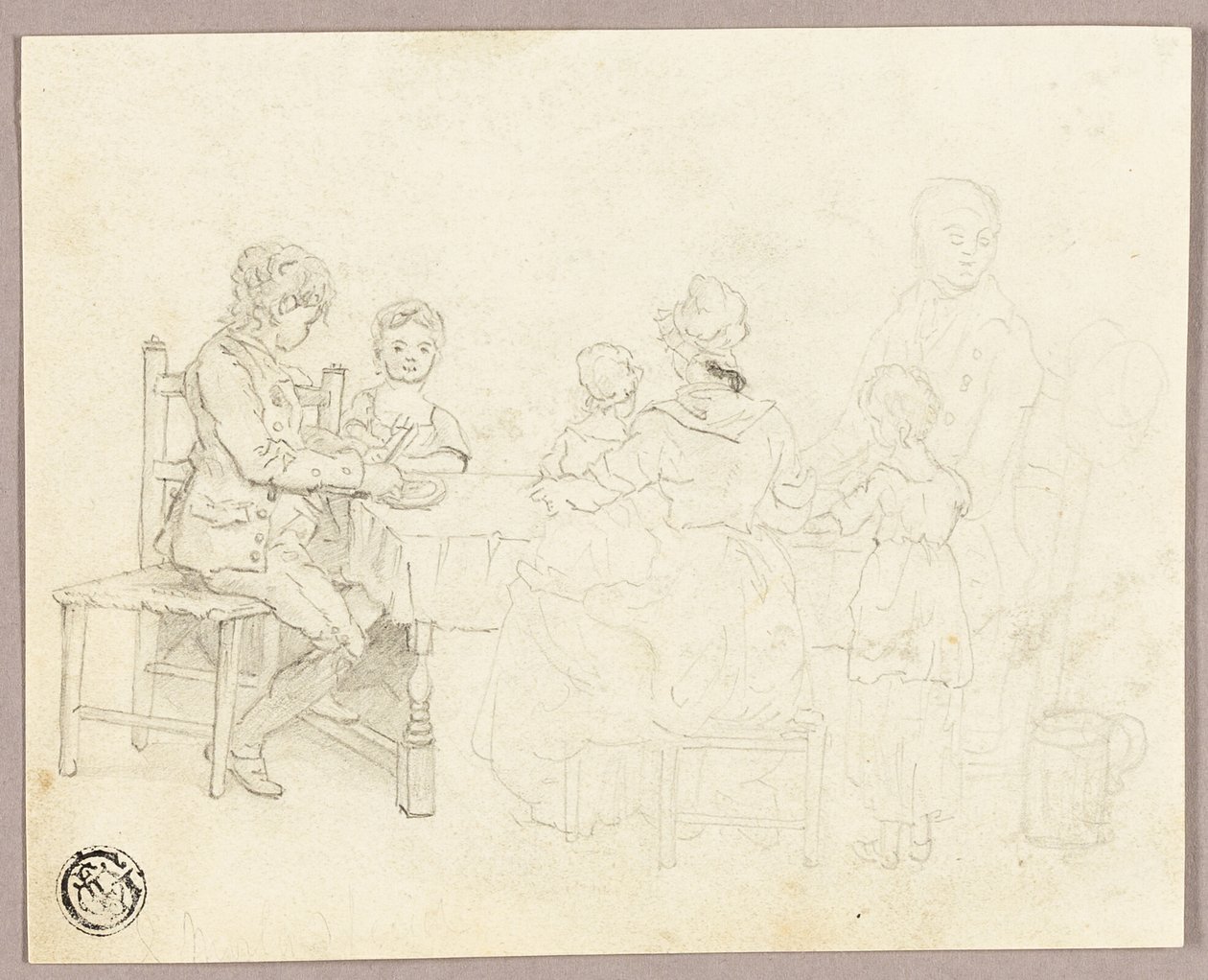 Család egy asztalnál alkotó: George Morland