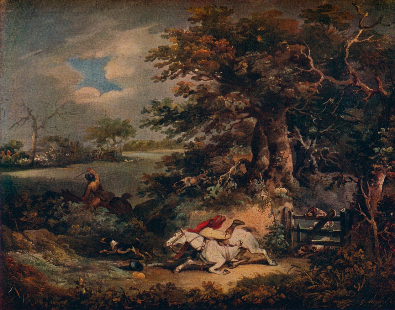 Full Cry – And A Fall, c1790, 1922 alkotó: George Morland