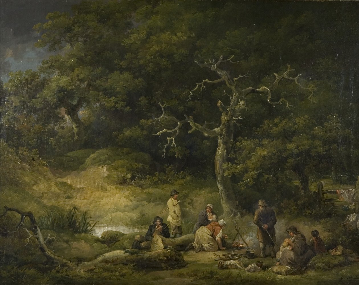 Cigányok egy tájban, 1790 körül (olaj, vászon) alkotó: George Morland